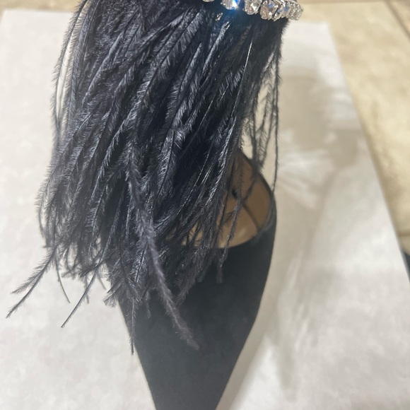 Jimmy choo Black / Silver shade ostrich feather crystal pump. Size 37 - Picture 6 of 6